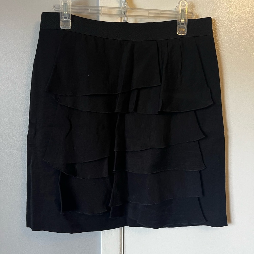 BCBG Max Azria short black ruffle skirt